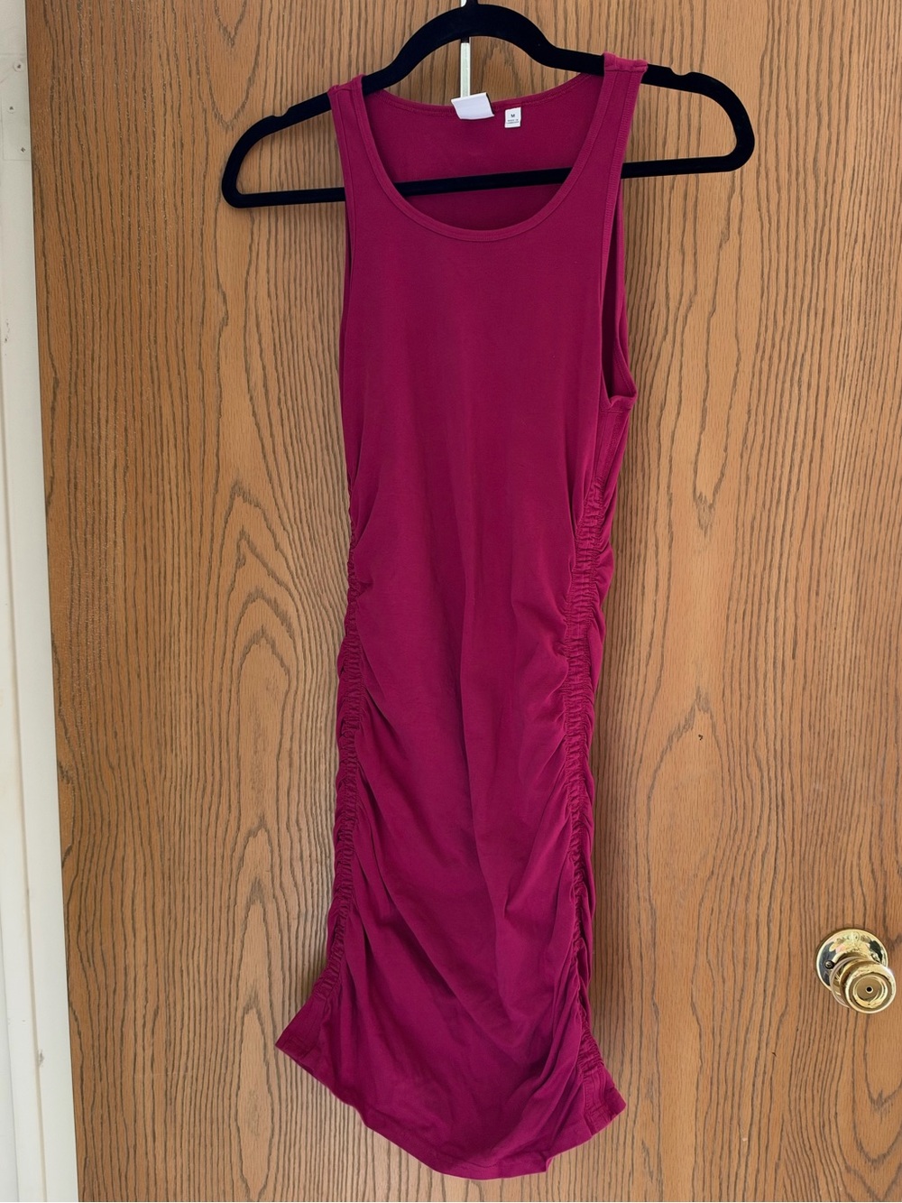 TNA Sleeveless Ruched Midi Dress - Magenta